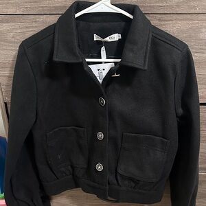 Black Wool Button-Front Jacket size S